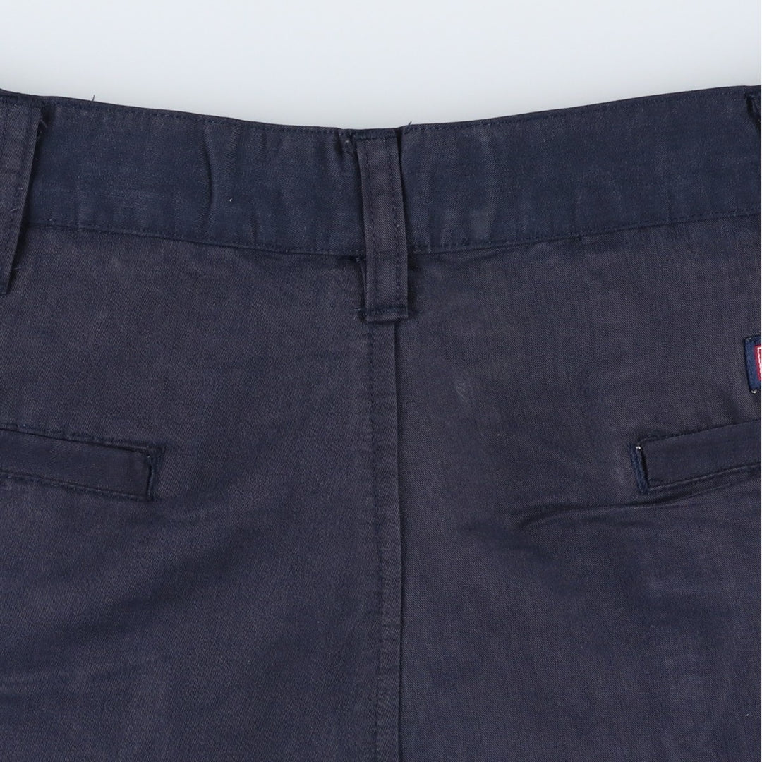 Ralph Lauren CHAPS One-Pleat Rayon Shorts, Men's Size W33 (approx.) Rayon navy blue type Vintage Second Hand