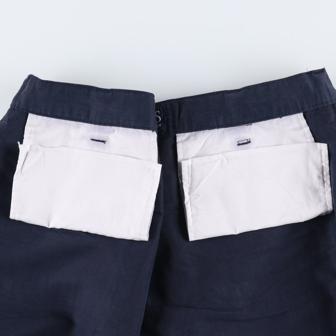 Ralph Lauren CHAPS One-Pleat Rayon Shorts, Men's Size W33 (approx.) Rayon navy blue type Vintage Second Hand