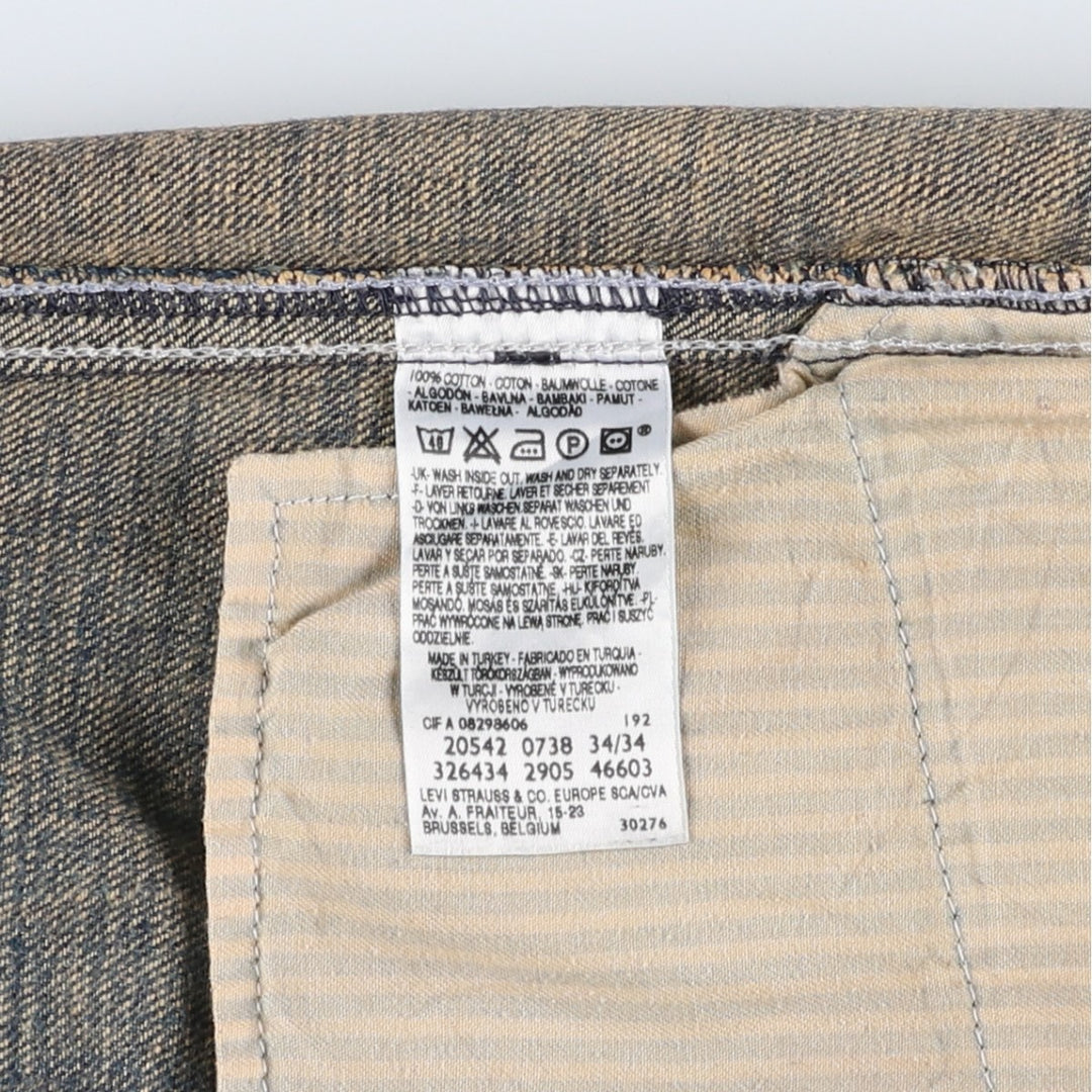 2000'S Levi's 20542-0738 Euro Model Straight Denim Pants, Men's W36 (approx.) cotton blue type Vintage Second Hand