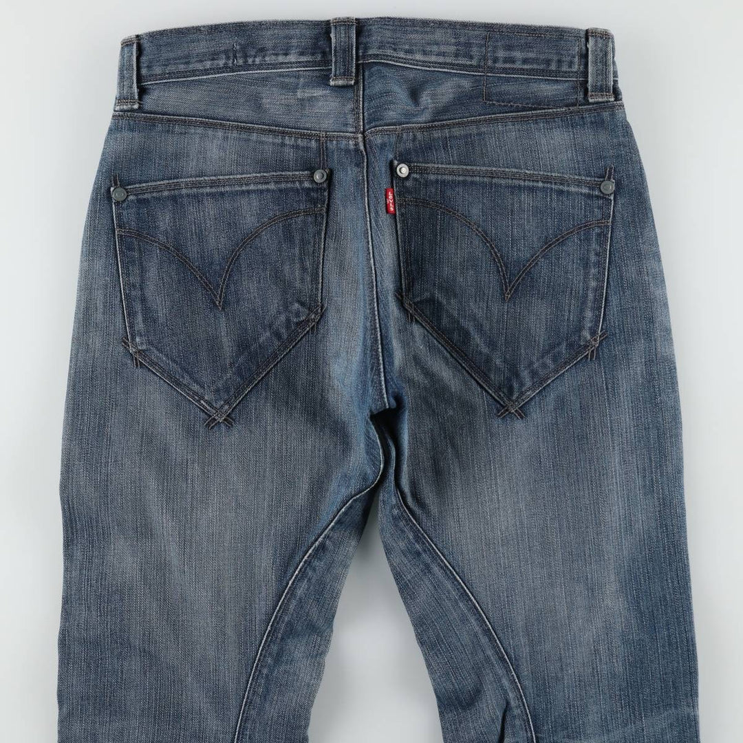 Levi's Engineered Jeans Euro Model, 3D Cut Straight Denim Pants, Men's W34 (approx.) cotton blue type Vintage Second Hand