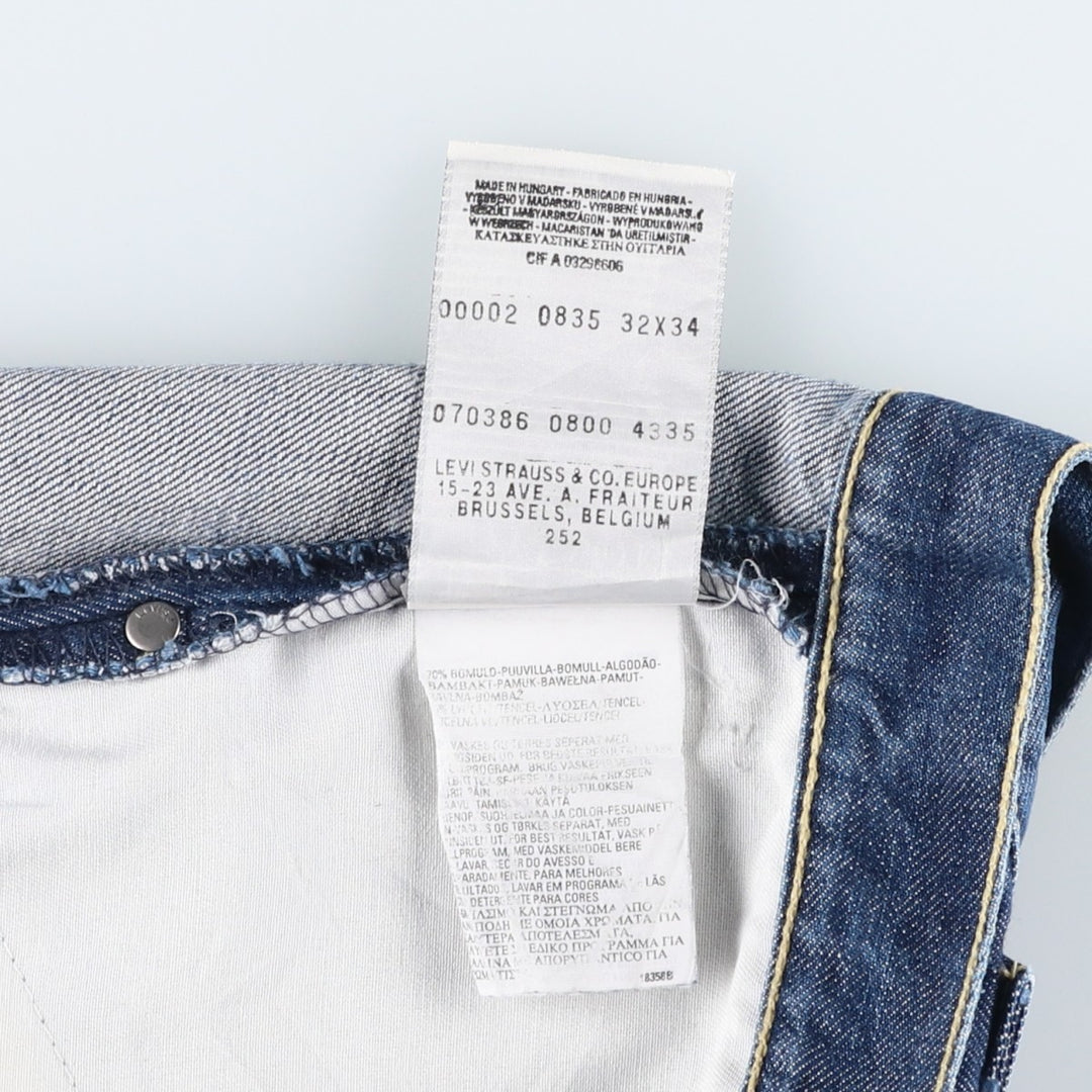 2000'S Levi's Engineered Jeans Euro Model, 3D Cut Straight Denim Pants, Men's W32 (approx.) cotton blue type Vintage Second Hand