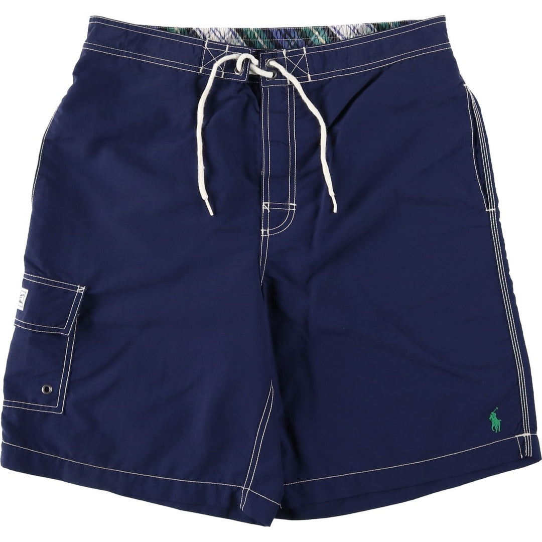 Ralph Lauren POLO by Ralph Lauren swim shorts, short pants, men's M size Nylon navy blue type Vintage Second Hand