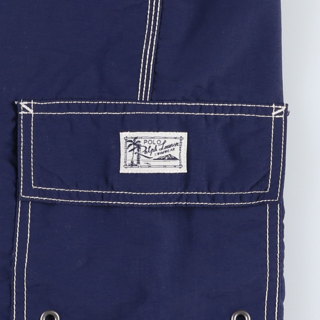 Ralph Lauren POLO by Ralph Lauren swim shorts, short pants, men's M size Nylon navy blue type Vintage Second Hand