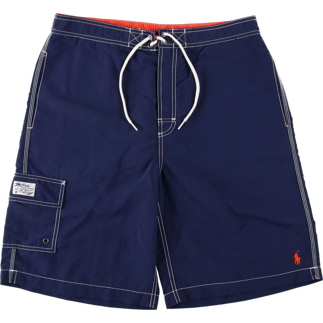 Ralph Lauren POLO by Ralph Lauren swim shorts, short pants, men's M size Nylon navy blue type Vintage Second Hand