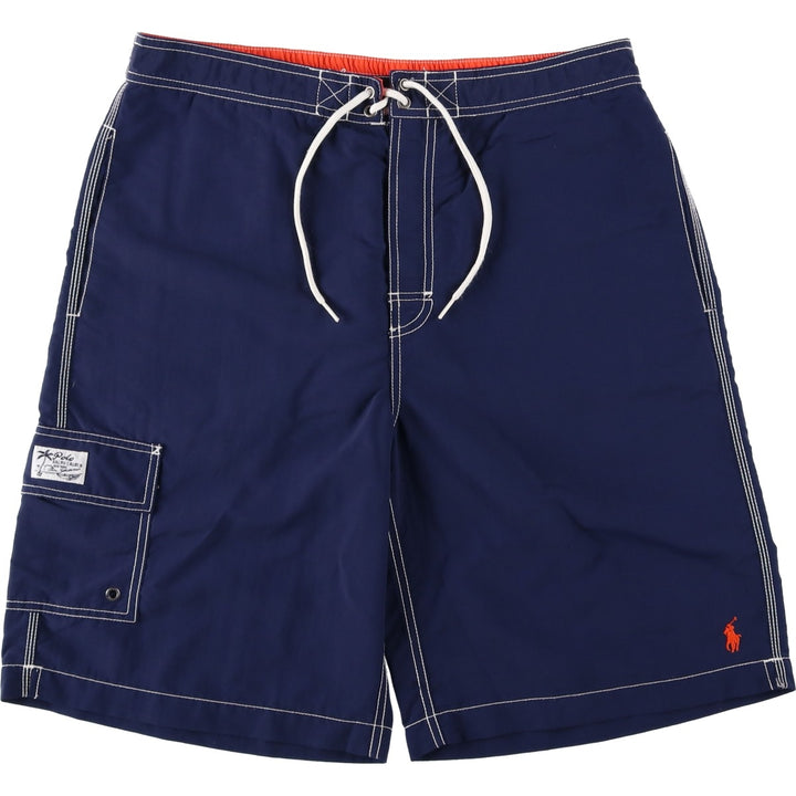 Ralph Lauren POLO by Ralph Lauren swim shorts, short pants, men's M size Nylon navy blue type Vintage Second Hand