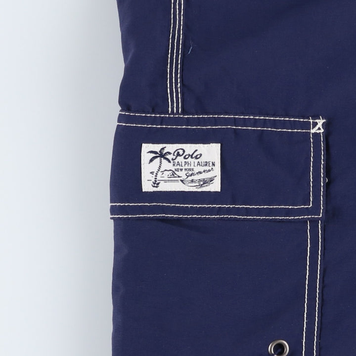 Ralph Lauren POLO by Ralph Lauren swim shorts, short pants, men's M size Nylon navy blue type Vintage Second Hand