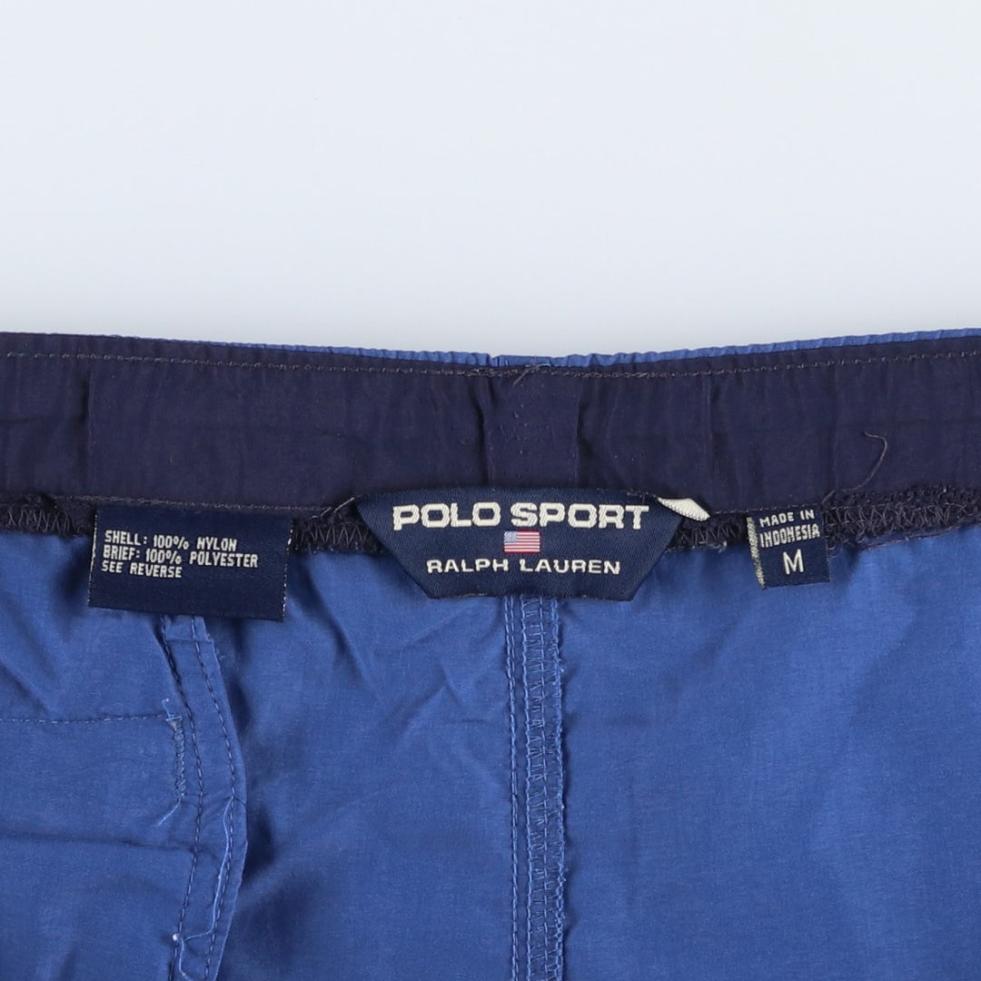 90'S Ralph Lauren POLO SPORT swim shorts, men's size M (approx.) Nylon blue type Vintage Second Hand