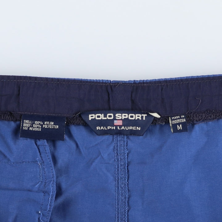90'S Ralph Lauren POLO SPORT swim shorts, men's size M (approx.) Nylon blue type Vintage Second Hand