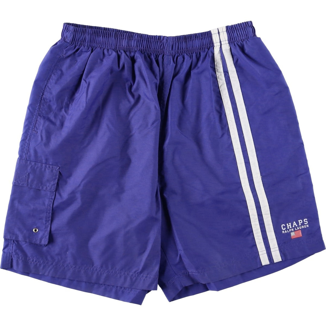 Ralph Lauren CHAPS swim shorts, men's size L Nylon purple type Vintage Second Hand