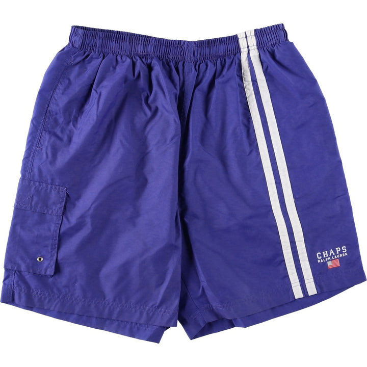 Ralph Lauren CHAPS swim shorts, men's size L Nylon purple type Vintage Second Hand