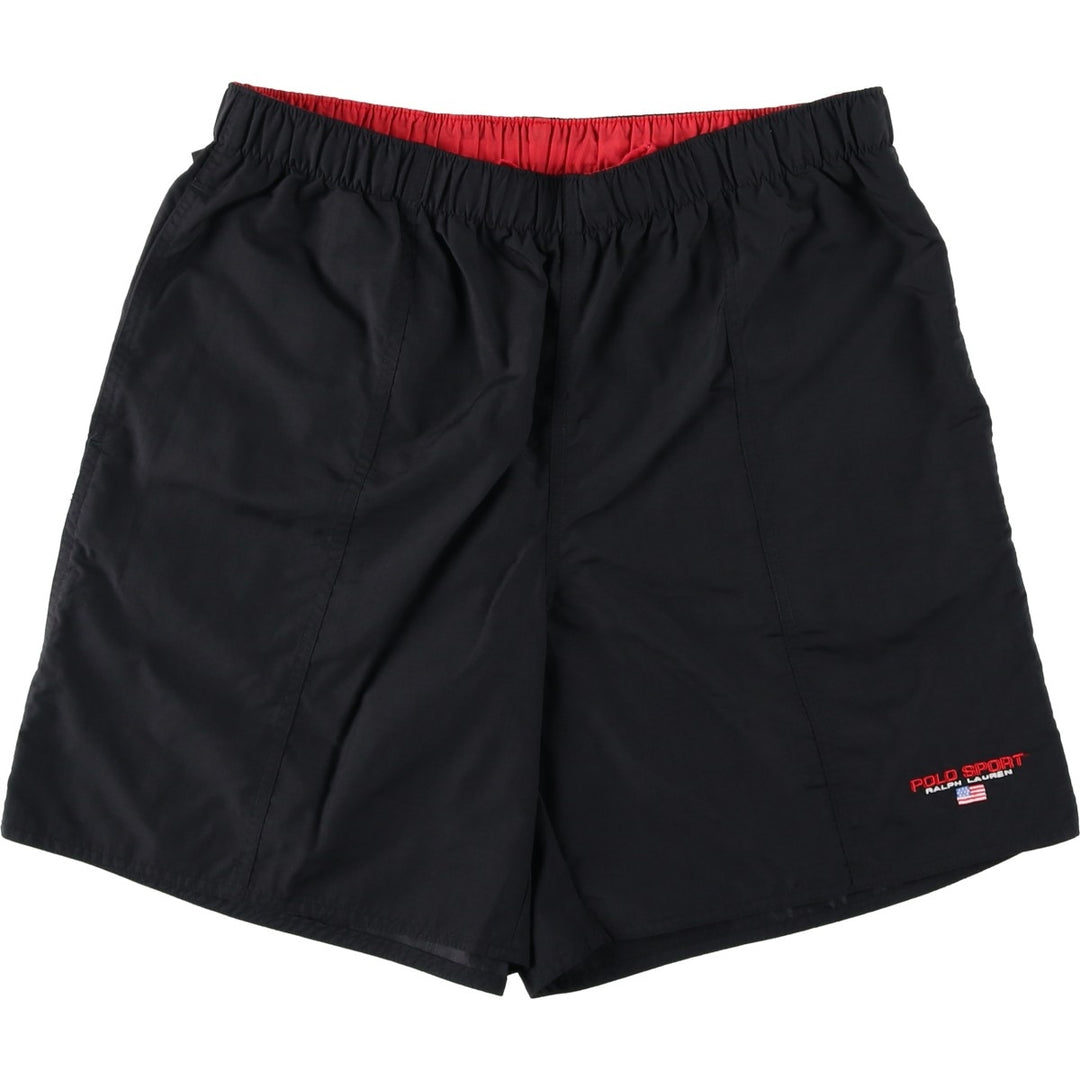 90'S Ralph Lauren POLO SPORT Swim Shorts, Men's Size L (approx.), Vintage Nylon black type Vintage Second Hand