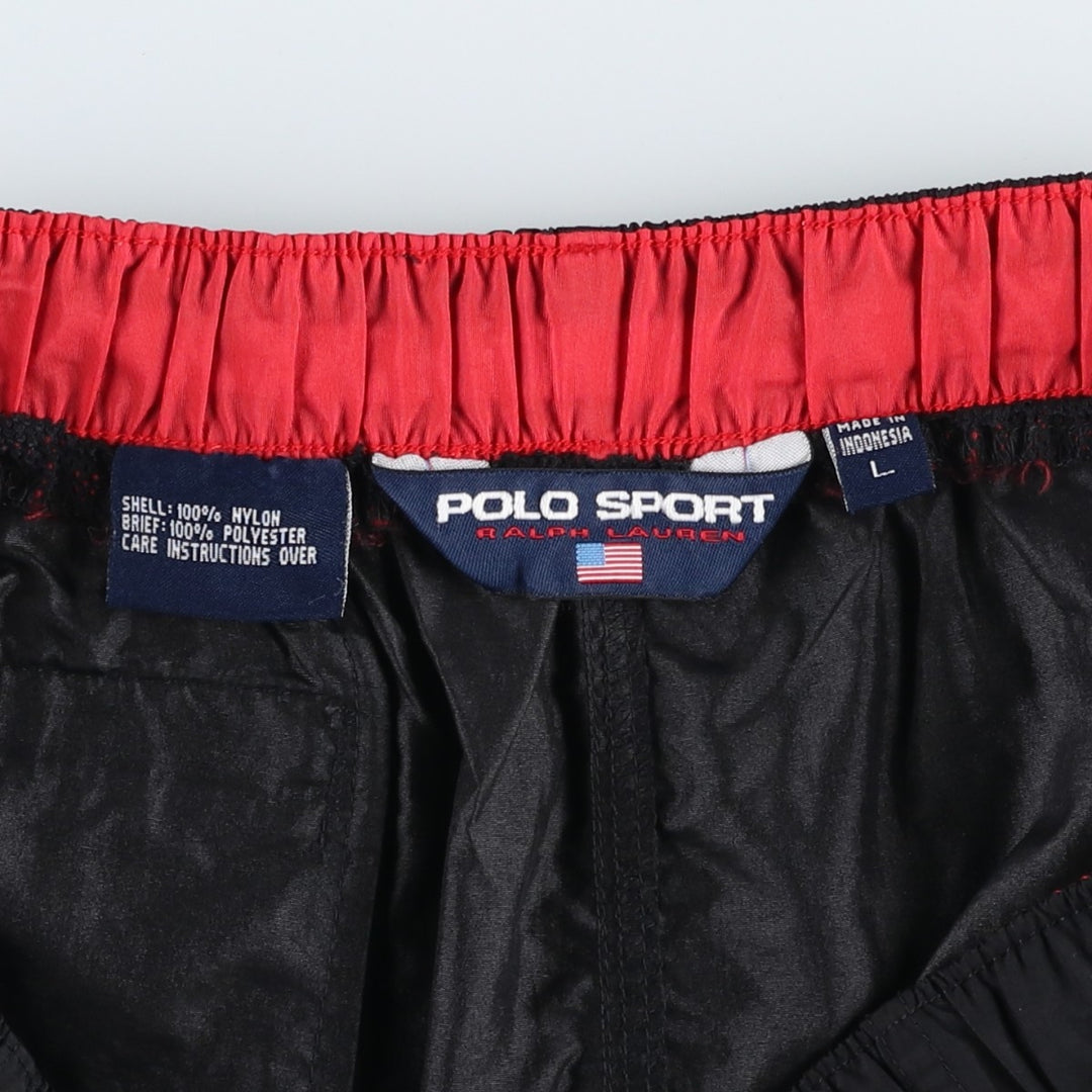90'S Ralph Lauren POLO SPORT Swim Shorts, Men's Size L (approx.), Vintage Nylon black type Vintage Second Hand