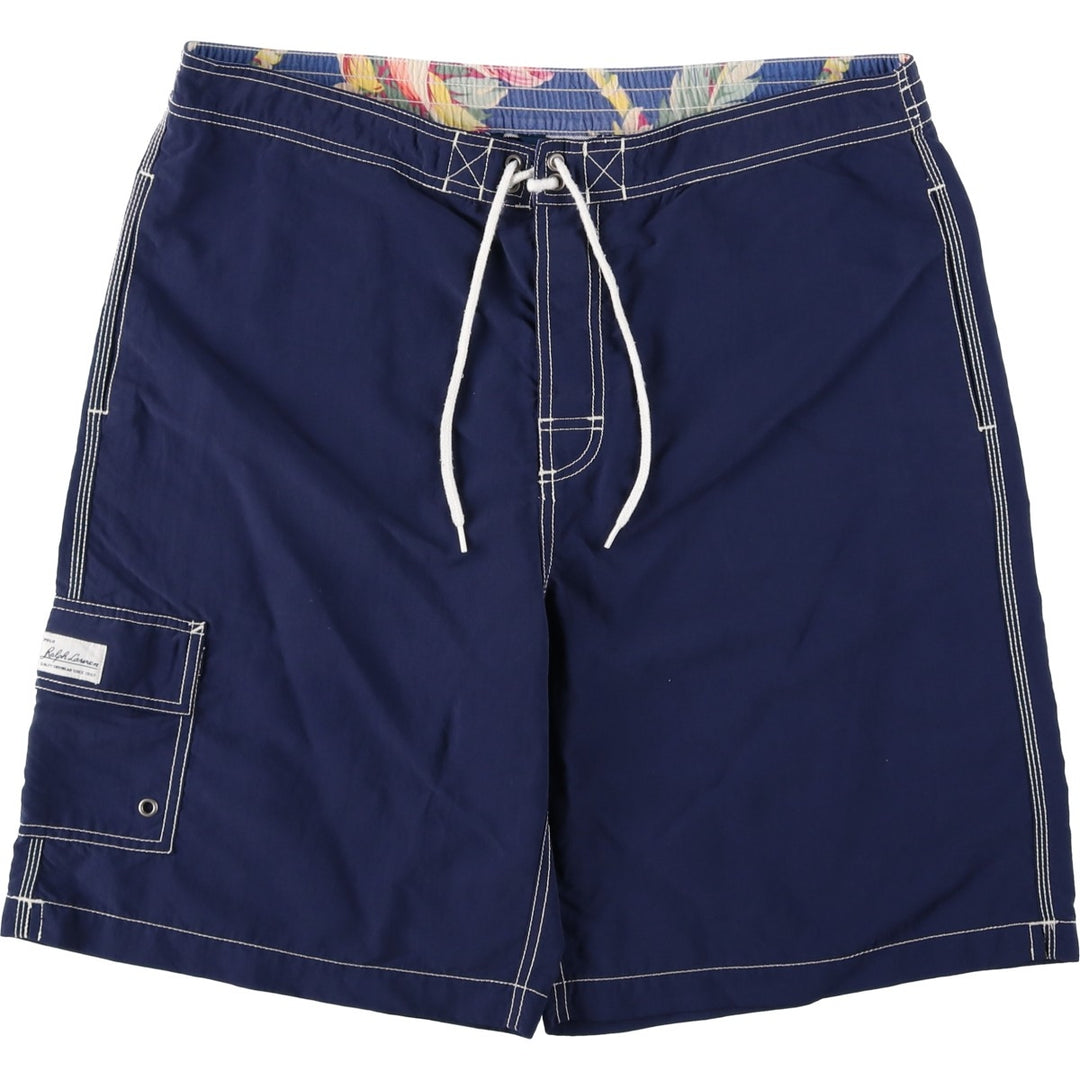 Ralph Lauren POLO by Ralph Lauren swim shorts, men's size L Nylon navy blue type Vintage Second Hand
