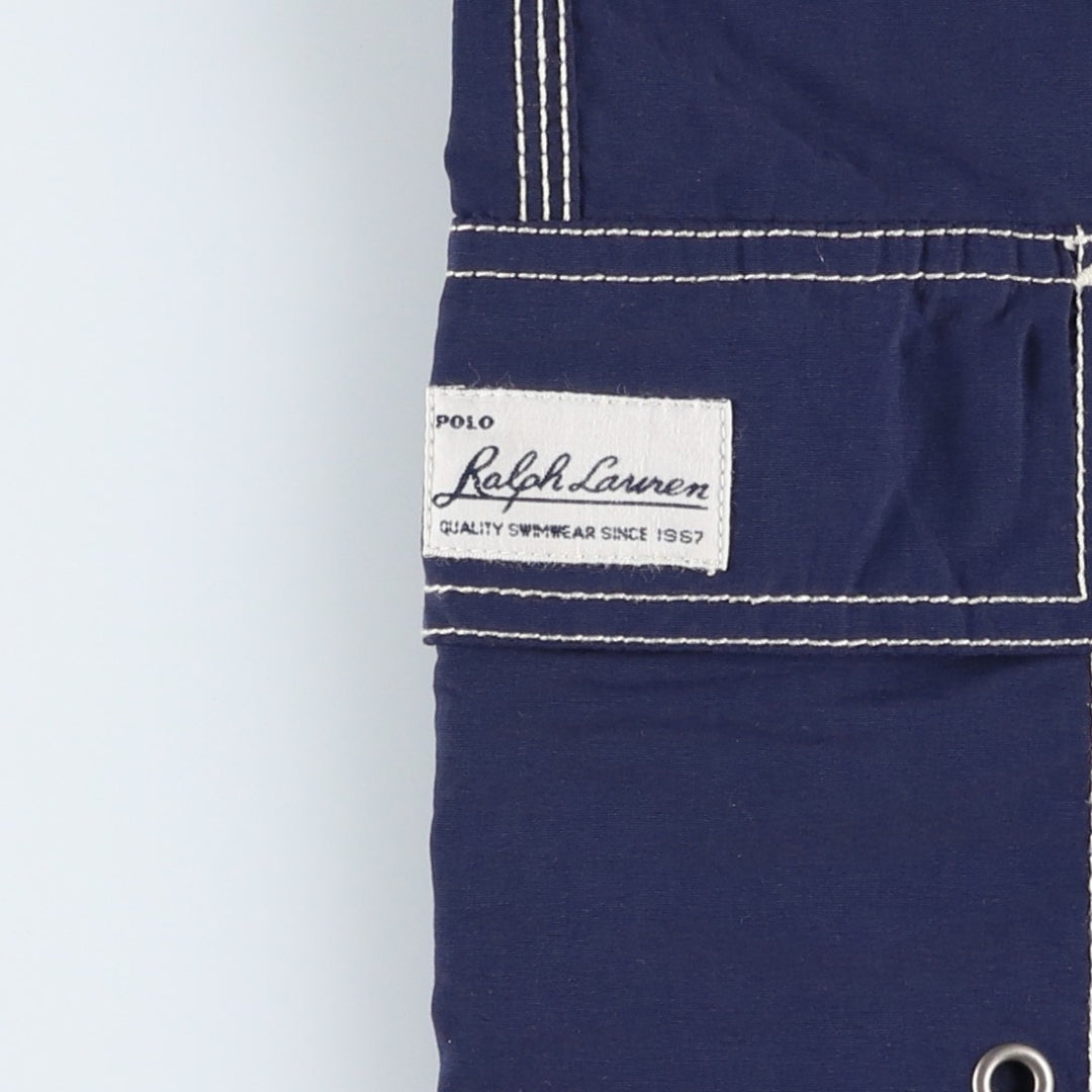 Ralph Lauren POLO by Ralph Lauren swim shorts, men's size L Nylon navy blue type Vintage Second Hand