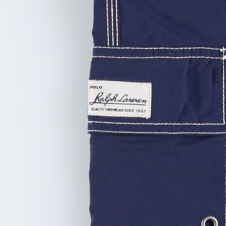Ralph Lauren POLO by Ralph Lauren swim shorts, men's size L Nylon navy blue type Vintage Second Hand
