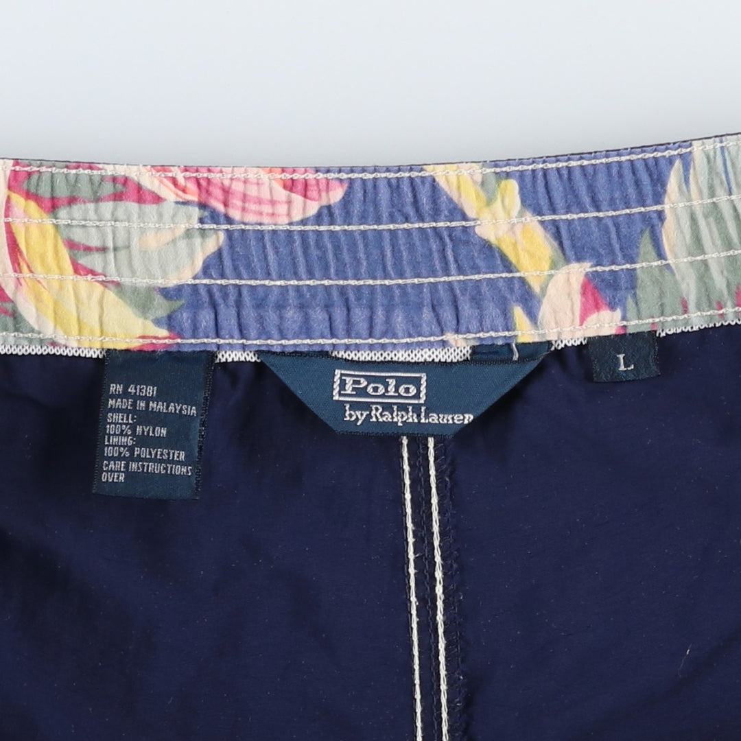 Ralph Lauren POLO by Ralph Lauren swim shorts, men's size L Nylon navy blue type Vintage Second Hand