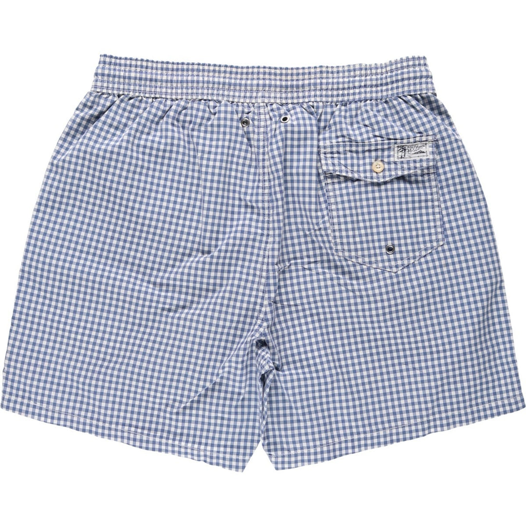 Ralph Lauren POLO by Ralph Lauren Check Pattern Gingham Check Swim Shorts (Men's Size L) cotton blue type Vintage Second Hand