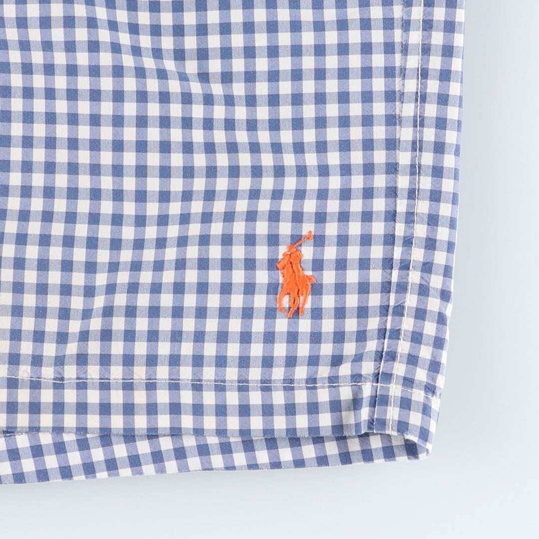 Ralph Lauren POLO by Ralph Lauren Check Pattern Gingham Check Swim Shorts (Men's Size L) cotton blue type Vintage Second Hand