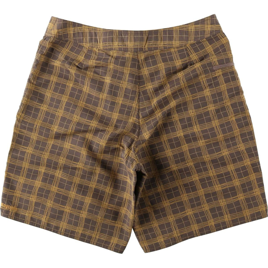 2000'S Patagonia 86554S9 Check Pattern Nylon Shorts, Men's W37 (approx.) Nylon brown type Vintage Second Hand