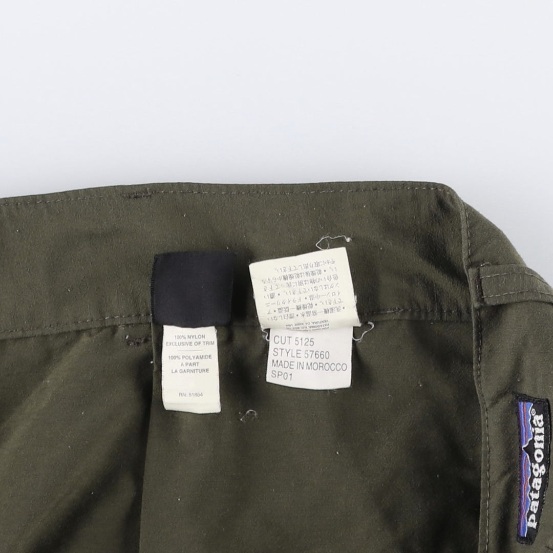 2000'S Patagonia 57660SP01 Nylon Shorts, Men's Size W34 (approx.) Nylon Khaki type Vintage Second Hand