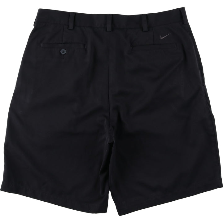 Nike One-Tuck Shorts, Men's Size W37 (approx.) polyester black type Vintage Second Hand