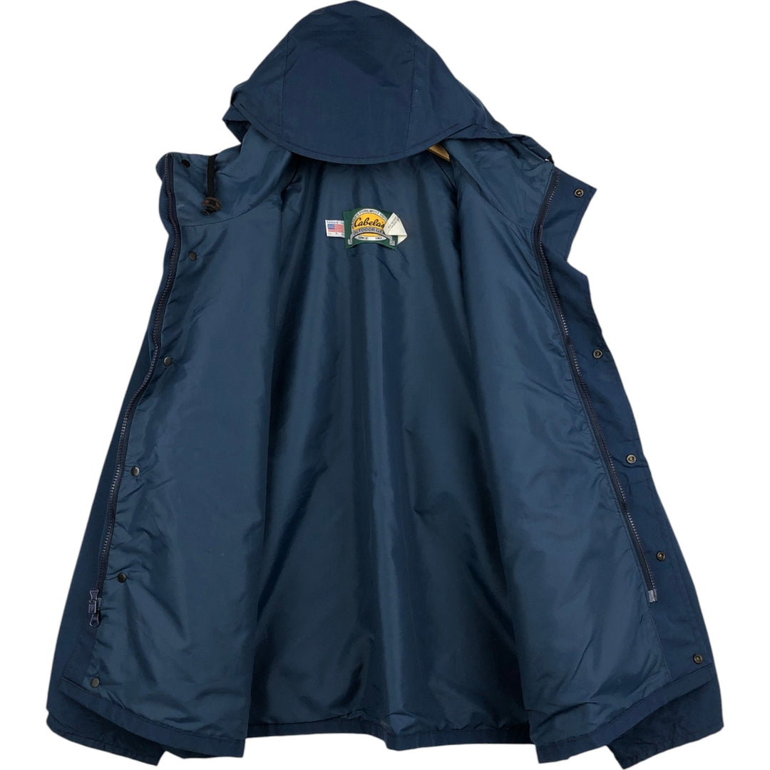 90s-00'S Cabelas GORE-TEX Mountain Parka Shell Jacket, Made in USA, Men's Size L (approx.) Nylon navy blue type Vintage Second Hand