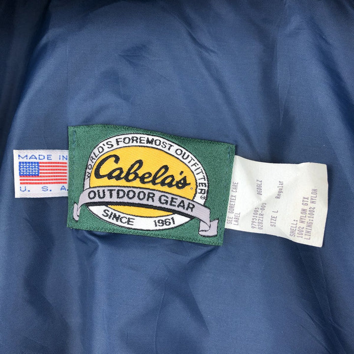 90s-00'S Cabelas GORE-TEX Mountain Parka Shell Jacket, Made in USA, Men's Size L (approx.) Nylon navy blue type Vintage Second Hand