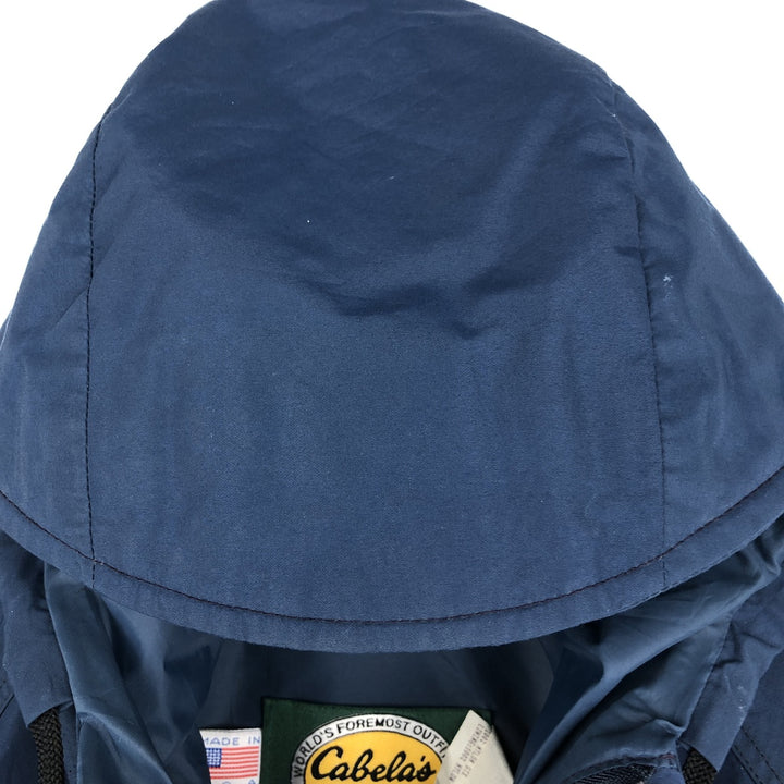 90s-00'S Cabelas GORE-TEX Mountain Parka Shell Jacket, Made in USA, Men's Size L (approx.) Nylon navy blue type Vintage Second Hand