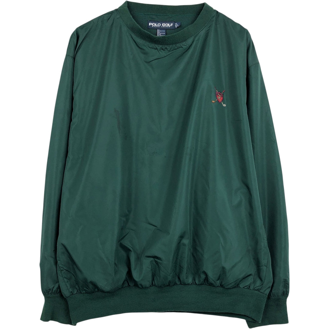 Ralph Lauren POLO GOLF warm-up pullover, men's size L polyester green type Vintage Second Hand