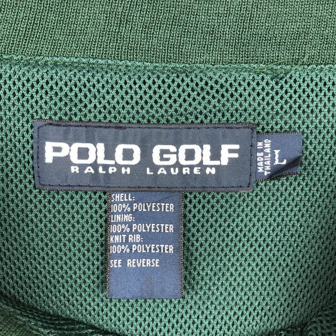 Ralph Lauren POLO GOLF warm-up pullover, men's size L polyester green type Vintage Second Hand