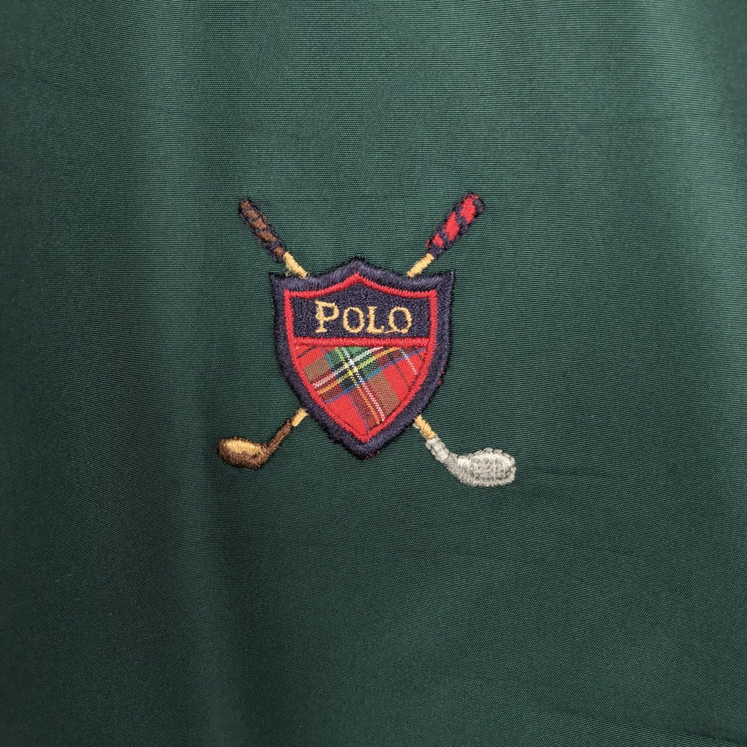 Ralph Lauren POLO GOLF warm-up pullover, men's size L polyester green type Vintage Second Hand