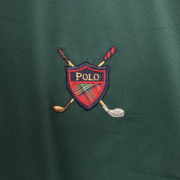 Ralph Lauren POLO GOLF warm-up pullover, men's size L polyester green type Vintage Second Hand
