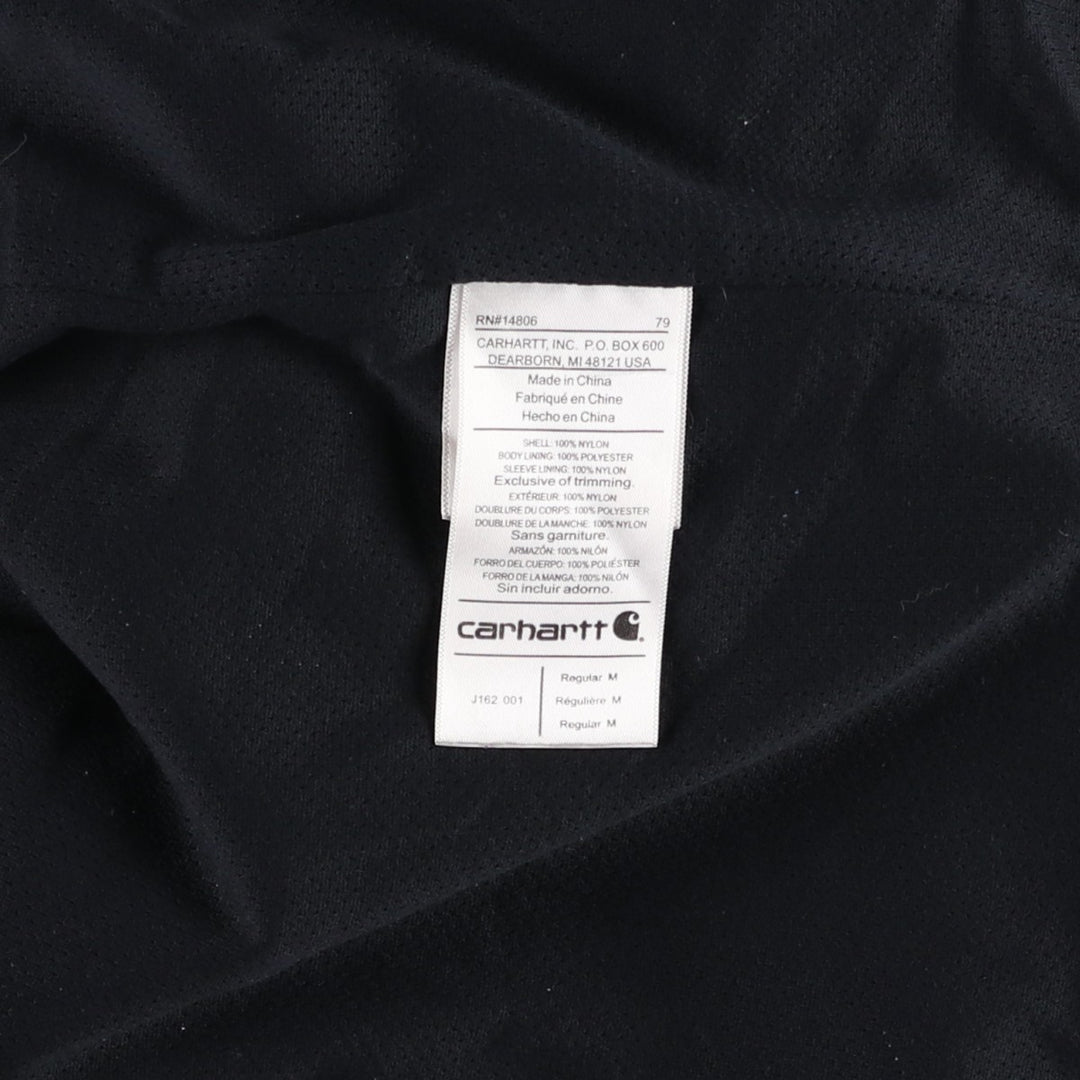 Carhartt Waterproof Breathable Nylon Jacket, Men's Size Medium Nylon black type Vintage Second Hand