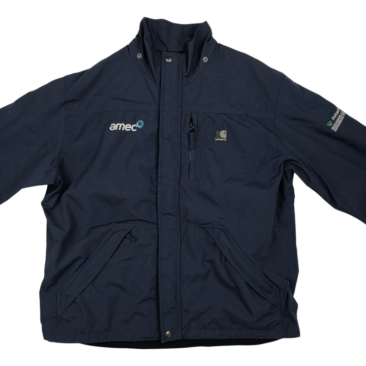 Carhartt Waterproof Breathable Nylon Jacket, Men's Size Medium Nylon navy blue type Vintage Second Hand