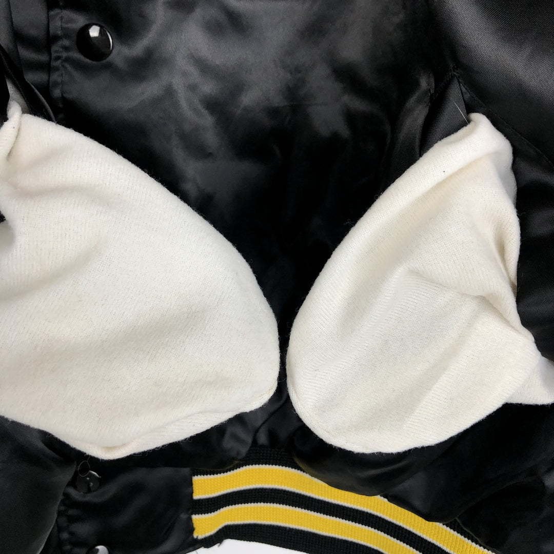 ~90'S ARISTO JAC Collared Nylon Stadium Jacket Award Jacket Varsity Jacket Made in USA Men's XXL equivalent Nylon black type Vintage Second Hand