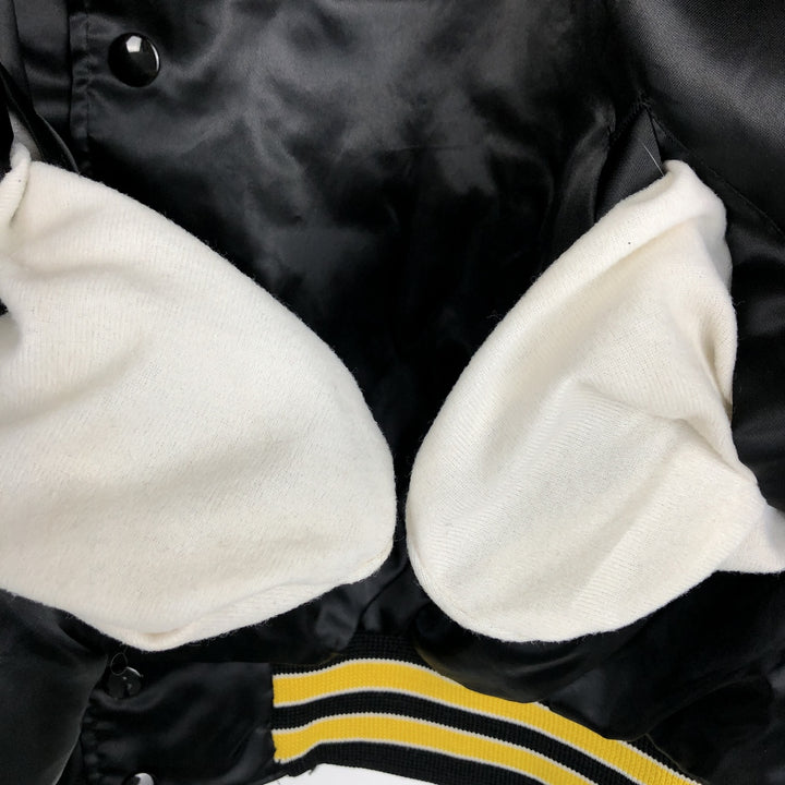 ~90'S ARISTO JAC Collared Nylon Stadium Jacket Award Jacket Varsity Jacket Made in USA Men's XXL equivalent Nylon black type Vintage Second Hand