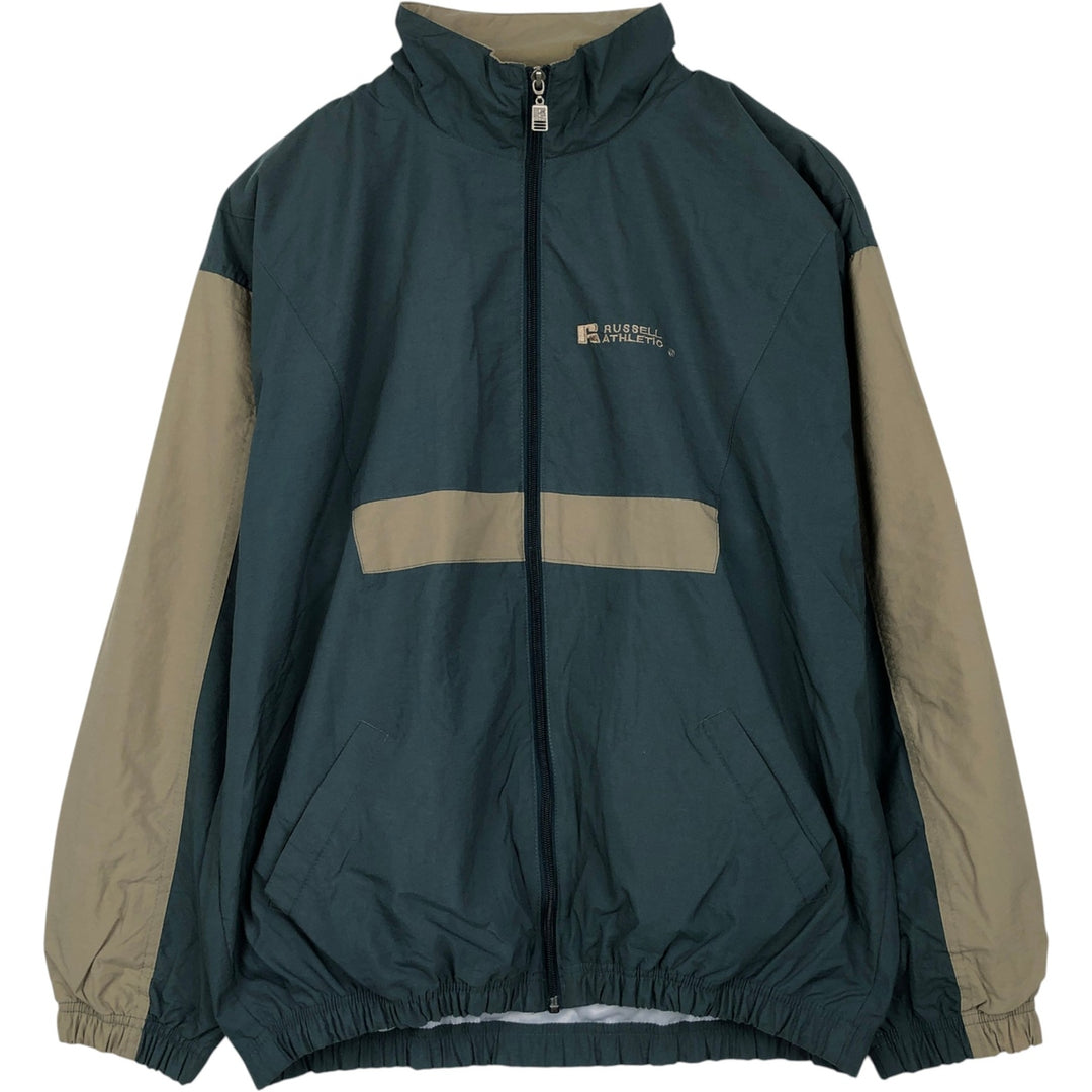 1990'S Russell Nylon Jacket, Men's Size L (approx.), Vintage Nylon dark green Vintage Second Hand