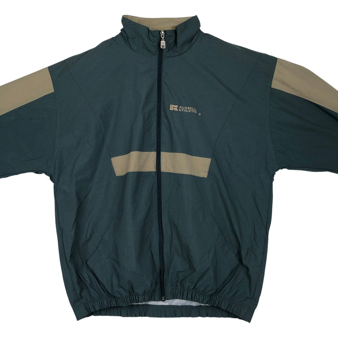 1990'S Russell Nylon Jacket, Men's Size L (approx.), Vintage Nylon dark green Vintage Second Hand