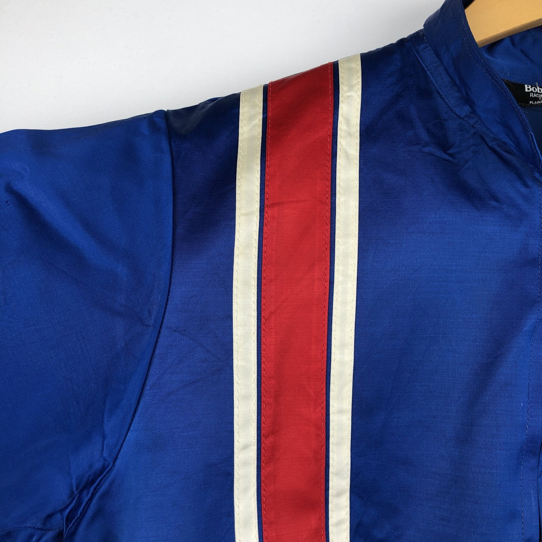 1970'S Bob Hadley Collared Windbreaker Racing Jacket, Men's Size L (approx.), Vintage unclear blue type Vintage Second Hand