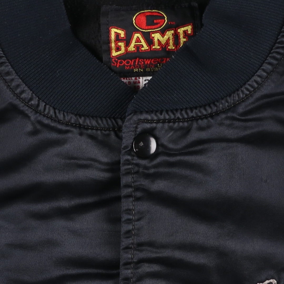 90'S GAME CHEVROLET Nylon Varsity Jacket Award Jacket Made in USA Men's XXL equivalent Vintage Nylon black type Vintage Second Hand