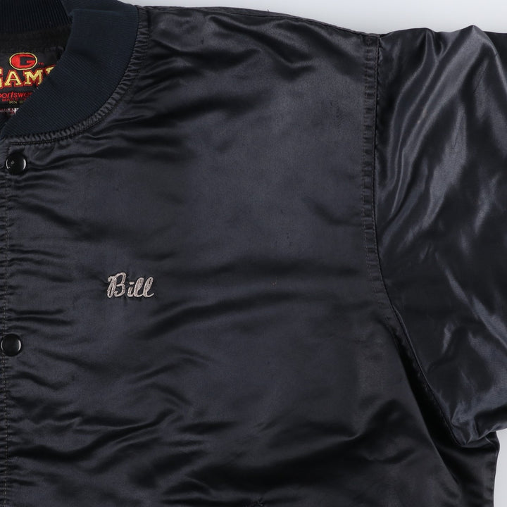 90'S GAME CHEVROLET Nylon Varsity Jacket Award Jacket Made in USA Men's XXL equivalent Vintage Nylon black type Vintage Second Hand
