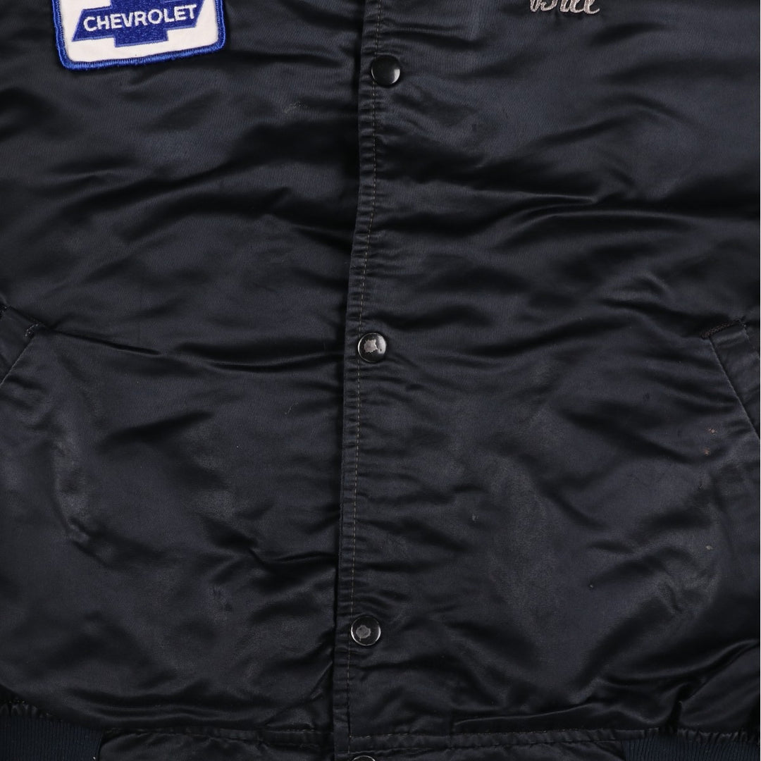 90'S GAME CHEVROLET Nylon Varsity Jacket Award Jacket Made in USA Men's XXL equivalent Vintage Nylon black type Vintage Second Hand