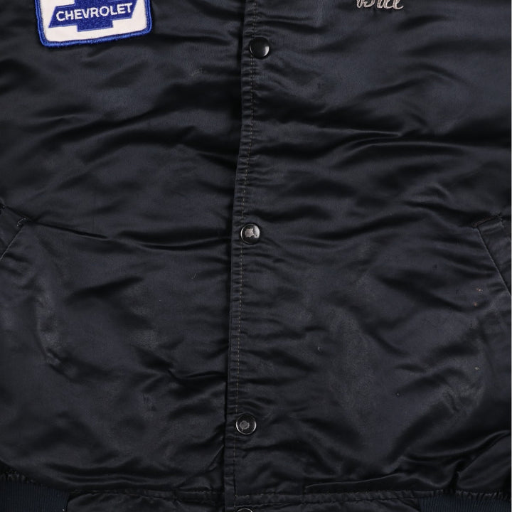 90'S GAME CHEVROLET Nylon Varsity Jacket Award Jacket Made in USA Men's XXL equivalent Vintage Nylon black type Vintage Second Hand