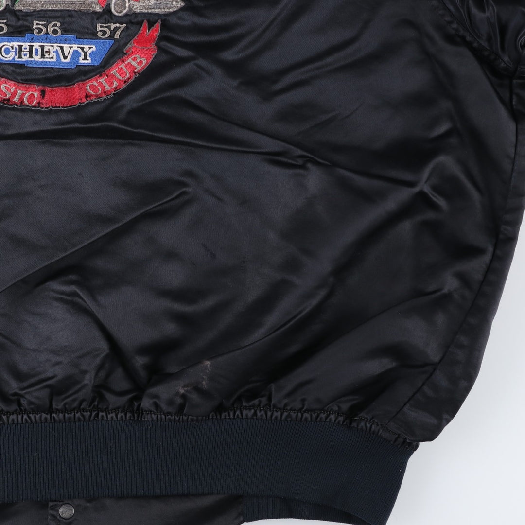 90'S GAME CHEVROLET Nylon Varsity Jacket Award Jacket Made in USA Men's XXL equivalent Vintage Nylon black type Vintage Second Hand