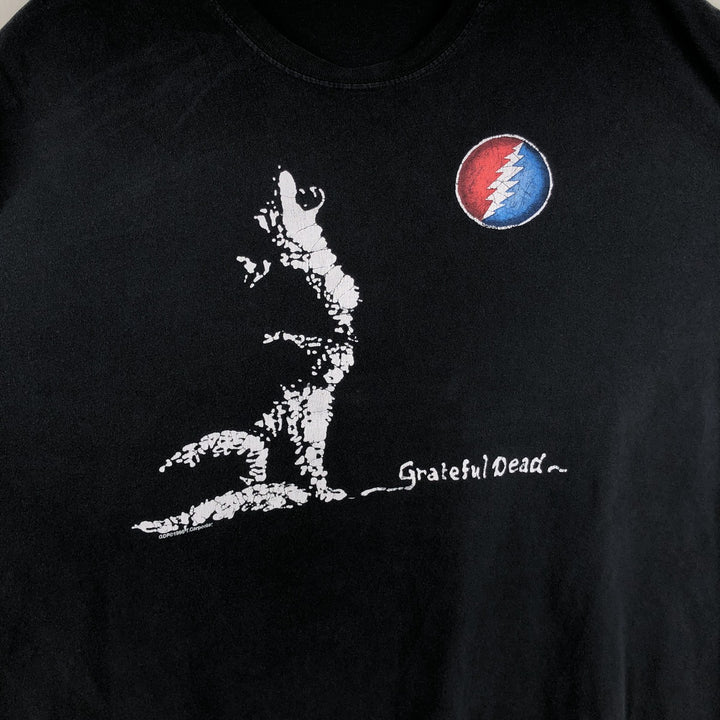 GRATEFUL DEAD Wolf Pattern Long-Sleeve Band T-Shirt (Men's XXL equivalent) unclear black type Vintage Second Hand