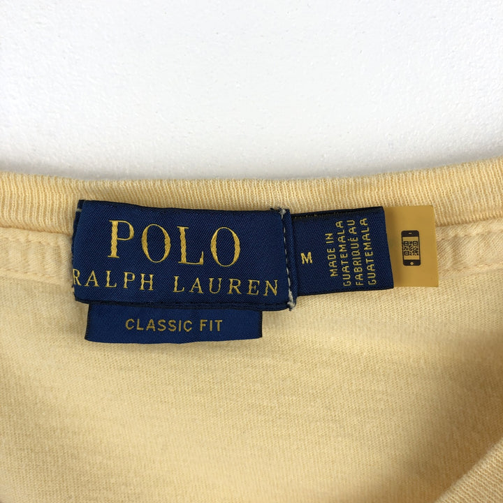 Ralph Lauren POLO RALPH LAUREN CLASSIC FIT Large Logo Short-Sleeve Logo T-Shirt (Men's Size M) cotton yellow type Vintage Second Hand