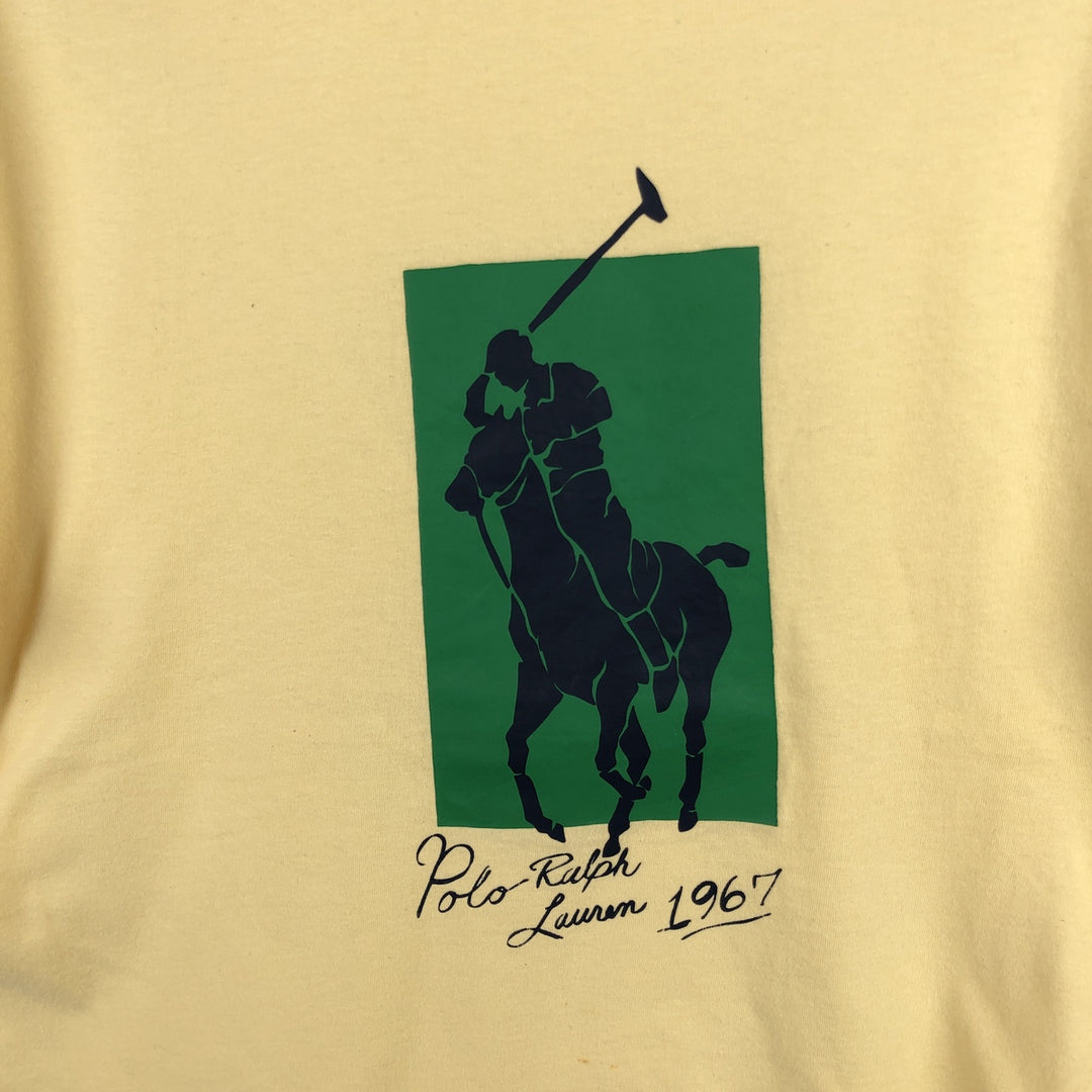 Ralph Lauren POLO RALPH LAUREN CLASSIC FIT Large Logo Short-Sleeve Logo T-Shirt (Men's Size M) cotton yellow type Vintage Second Hand