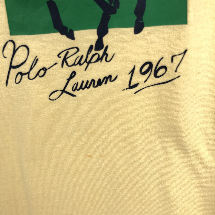 Ralph Lauren POLO RALPH LAUREN CLASSIC FIT Large Logo Short-Sleeve Logo T-Shirt (Men's Size M) cotton yellow type Vintage Second Hand