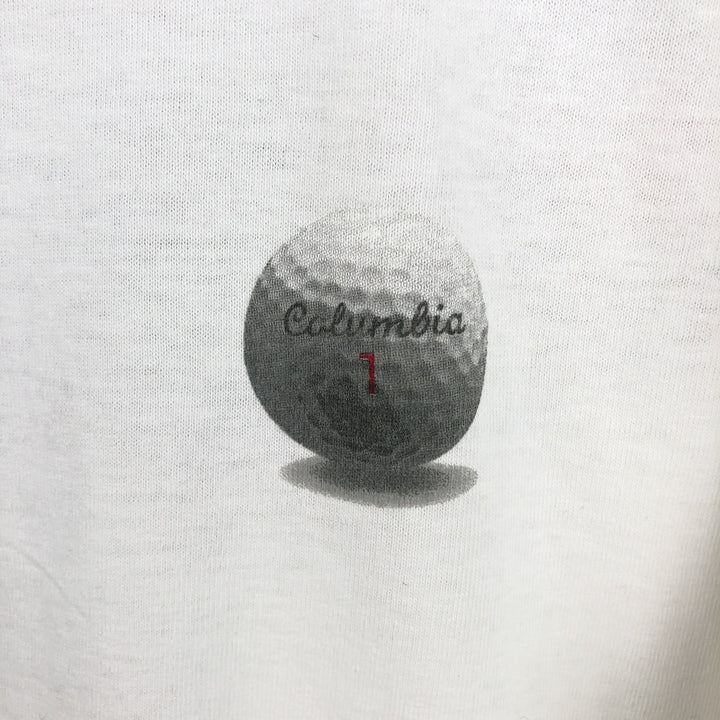 90'S Columbia Short-Sleeve Printed T-Shirt, Made in USA, Men's Size L (Equivalent), Vintage cotton white type Vintage Second Hand