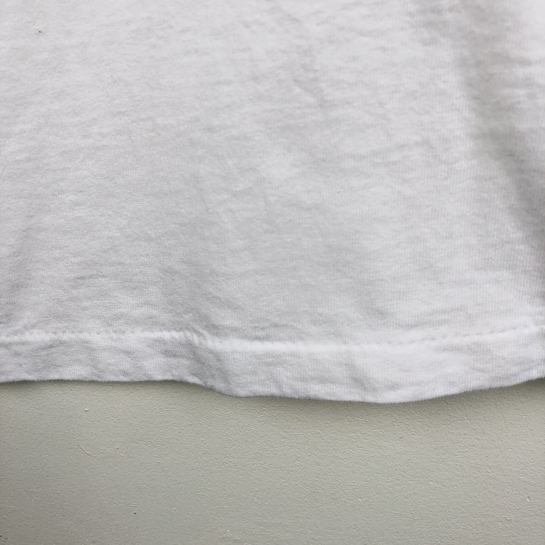 90'S Columbia Short-Sleeve Printed T-Shirt, Made in USA, Men's Size L (Equivalent), Vintage cotton white type Vintage Second Hand